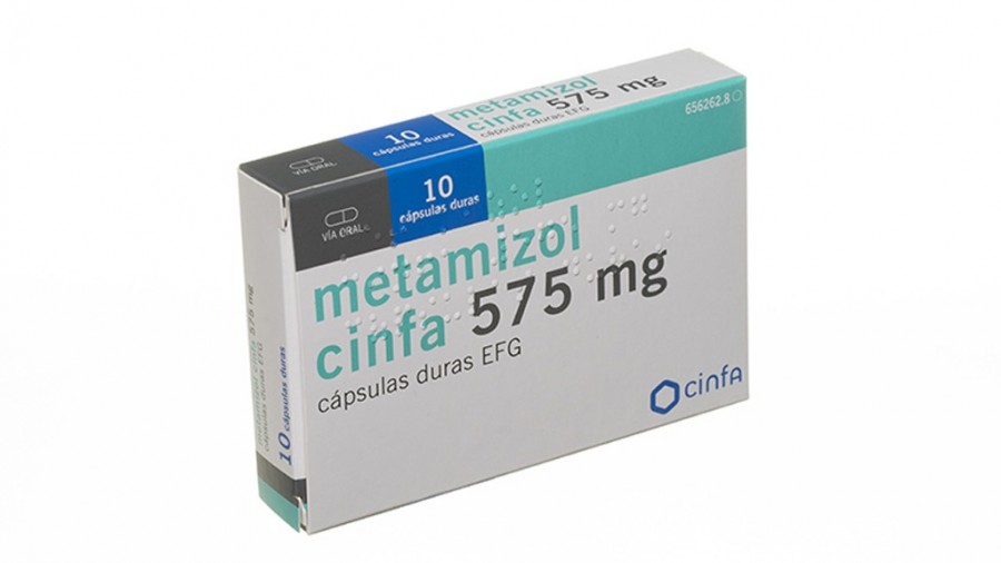 METAMIZOL CINFA 575 mg CAPSULAS DURAS EFG, 10 cápsulas fotografía del envase.