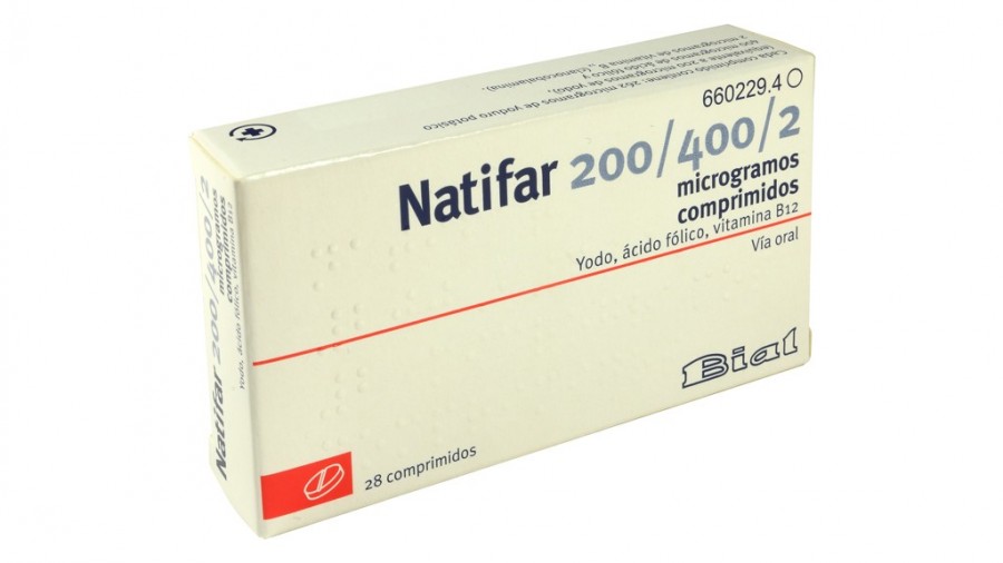 NATIFAR 200/400/2 microgramos COMPRIMIDOS , 28 comprimidos fotografía del envase.