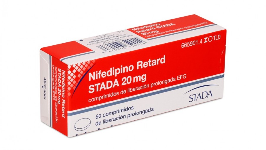 NIFEDIPINO RETARD STADA  20 mg COMPRIMIDOS DE LIBERACION MODIFICADA EFG, 60 comprimidos fotografía del envase.
