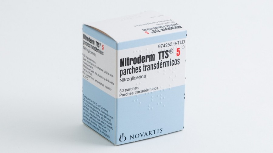 NITRODERM TTS 5 PARCHES TRANSDERMICOS , 30 parches fotografía del envase.