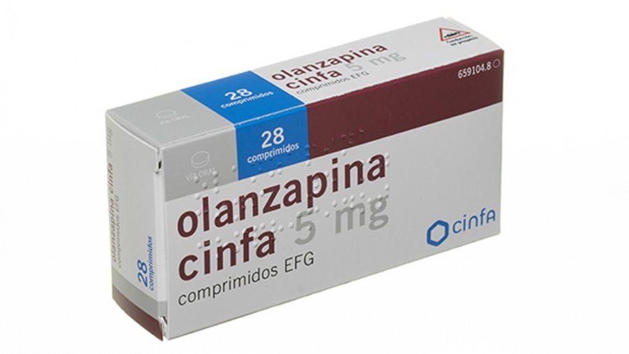 OLANZAPINA CINFA 5 mg COMPRIMIDOS EFG, 28 comprimidos fotografía del envase.