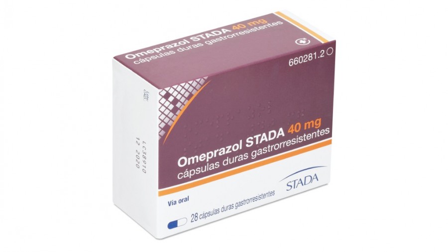 OMEPRAZOL STADA 40 mg CAPSULAS DURAS GASTRORRESISTENTES , 28 cápsulas (BLISTER) fotografía del envase.