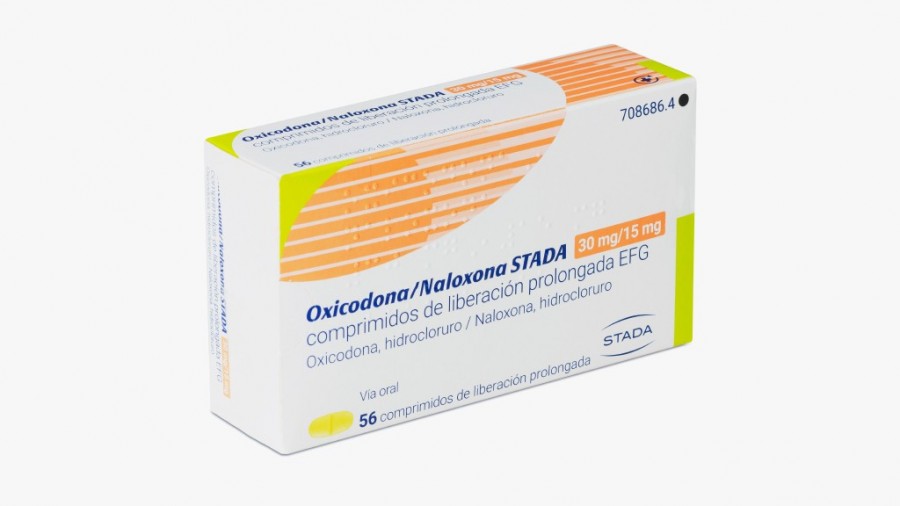 OXICODONA/NALOXONA STADA 30 MG/15 MG COMPRIMIDOS DE LIBERACION PROLONGADA EFG , 56 comprimidos fotografía del envase.