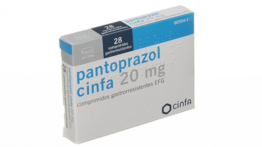 PANTOPRAZOL CINFA 20 MG COMPRIMIDOS GASTRORRESISTENTES EFG, 28 comprimidos (frasco) fotografía del envase.