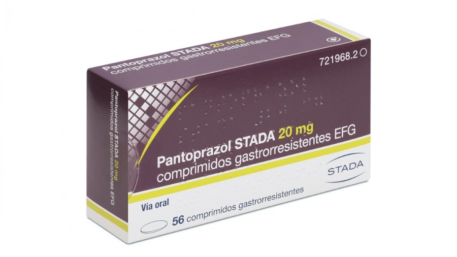 PANTOPRAZOL STADA 20 mg COMPRIMIDOS GASTRORRESISTENTES EFG , 28 comprimidos (FRASCO) fotografía del envase.