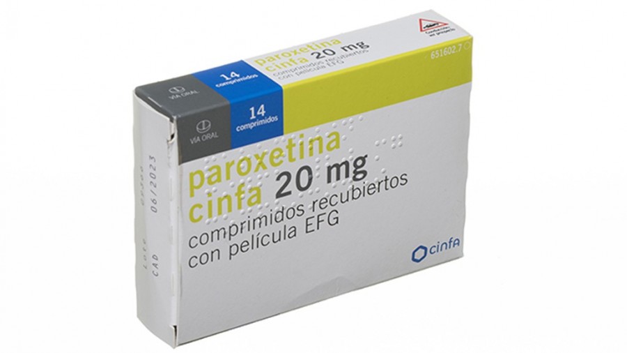PAROXETINA CINFA 20 mg COMPRIMIDOS RECUBIERTOS CON PELICULA EFG , 56 comprimidos fotografía del envase.