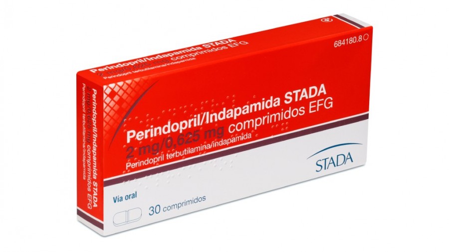 PERINDOPRIL/INDAPAMIDA STADA 2 mg/0,625 mg COMPRIMIDOS  EFG , 30 comprimidos fotografía del envase.