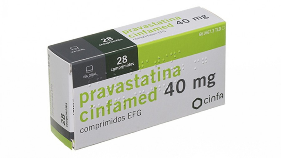 PRAVASTATINA CINFAMED 40 mg COMPRIMIDOS EFG, 28 comprimidos fotografía del envase.