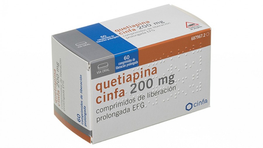 QUETIAPINA CINFA 200 mg COMPRIMIDOS DE LIBERACION PROLONGADA EFG , 60 comprimidos fotografía del envase.