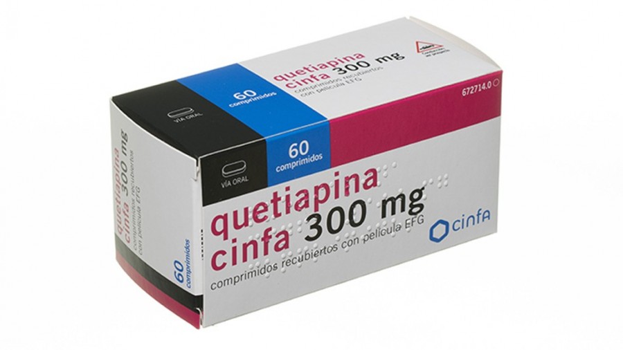 QUETIAPINA CINFA 300 mg COMPRIMIDOS RECUBIERTOS CON PELICULA EFG, 60 comprimidos fotografía del envase.