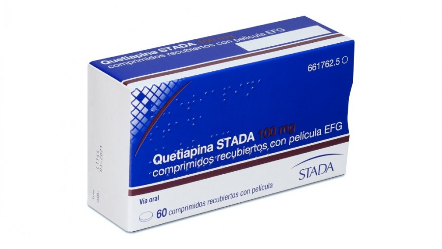 QUETIAPINA STADA 100 mg COMPRIMIDOS RECUBIERTOS CON PELICULA EFG, 60 comprimidos fotografía del envase.