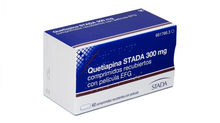QUETIAPINA STADA 300 mg COMPRIMIDOS RECUBIERTOS CON PELICULA EFG, 60 comprimidos fotografía del envase.