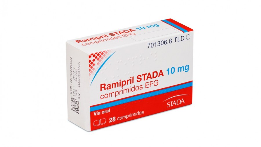 RAMIPRIL STADA 10 MG COMPRIMIDOS EFG , 28 comprimidos (Blister poliamida/Alu/PVC-Alu) fotografía del envase.