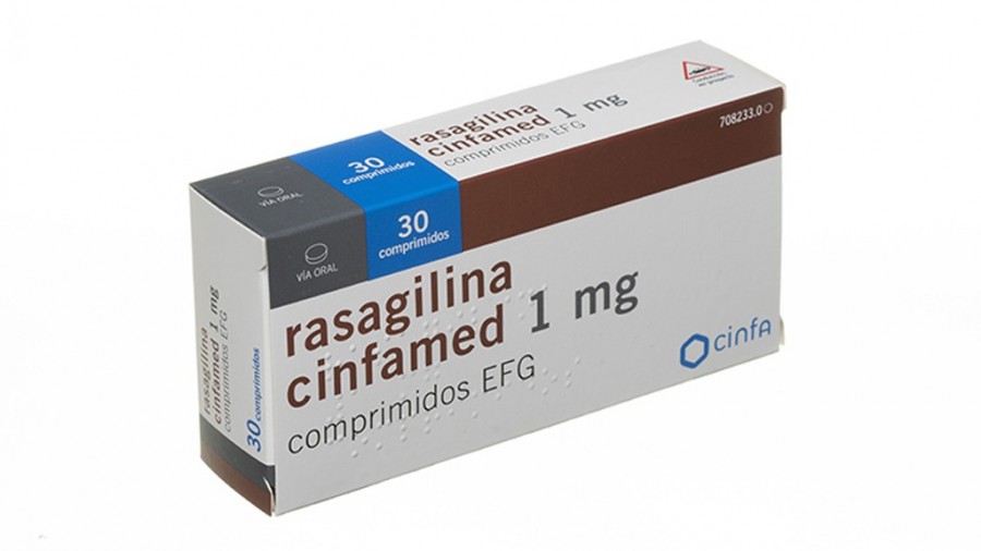 RASAGILINA CINFAMED 1 MG COMPRIMIDOS EFG , 30 comprimidos fotografía del envase.