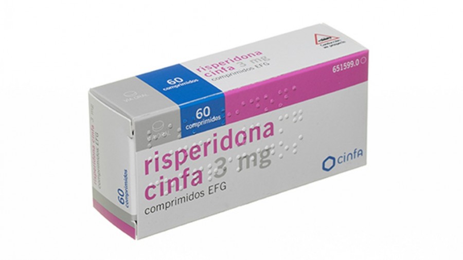 RISPERIDONA CINFA 3 mg COMPRIMIDOS EFG , 60 comprimidos fotografía del envase.