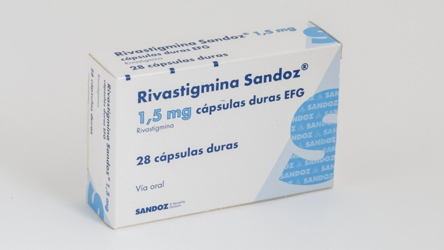 RIVASTIGMINA SANDOZ 1,5 mg CAPSULAS DURAS EFG, 28 cápsulas fotografía del envase.