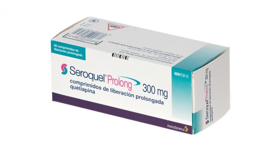 SEROQUEL PROLONG 300 mg COMPRIMIDOS DE LIBERACION PROLONGADA, 60 comprimidos fotografía del envase.