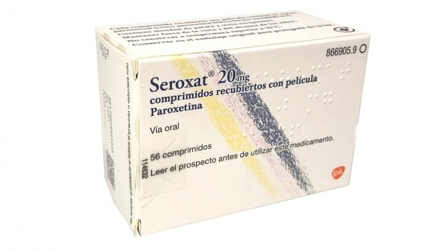SEROXAT 20 mg COMPRIMIDOS RECUBIERTOS CON PELICULA, 28 comprimidos fotografía del envase.
