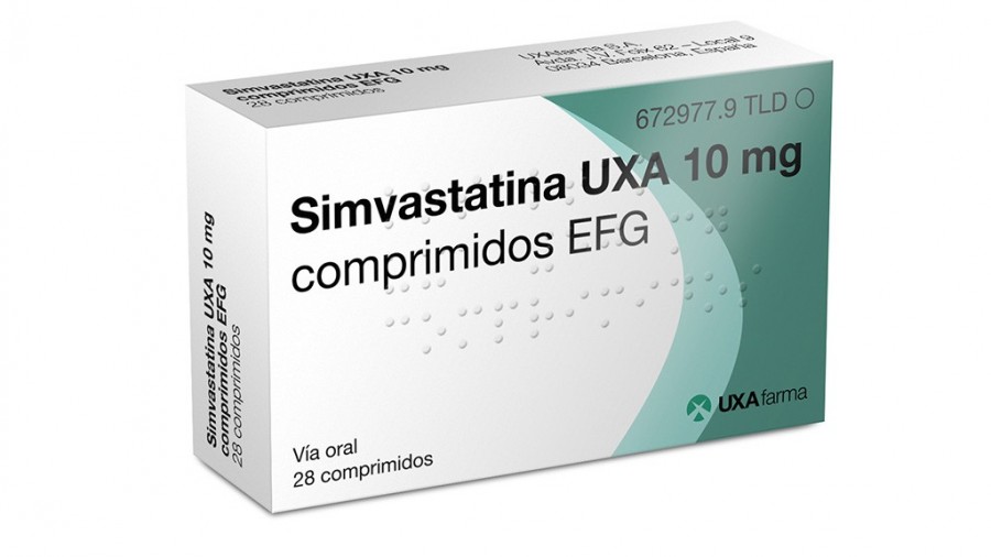 SIMVASTATINA VEGAL 10 mg COMPRIMIDOS EFG, 28 comprimidos fotografía del envase.