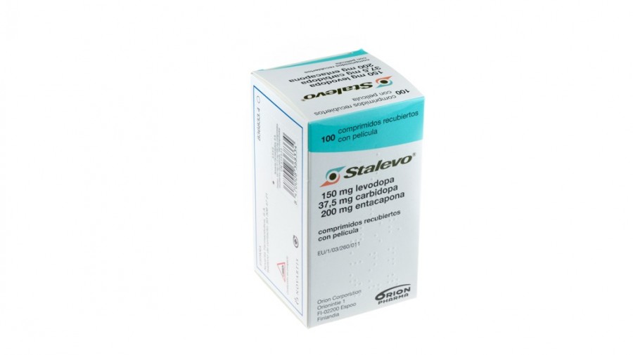 STALEVO 150 mg/37,5 mg/200 mg COMPRIMIDOS RECUBIERTOS CON PELICULA, 100 comprimidos fotografía del envase.