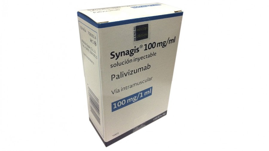 SYNAGIS 100 mg/1 ml SOLUCION INYECTABLE, 1 vial  1 ml fotografía del envase.