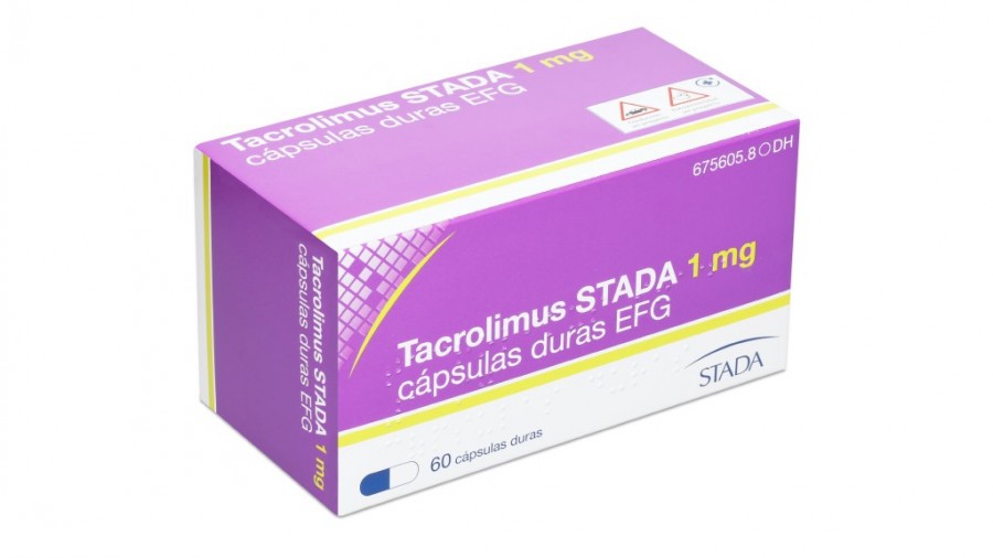 TACROLIMUS STADA 1 mg CAPSULAS DURAS EFG, 60 cápsulas fotografía del envase.
