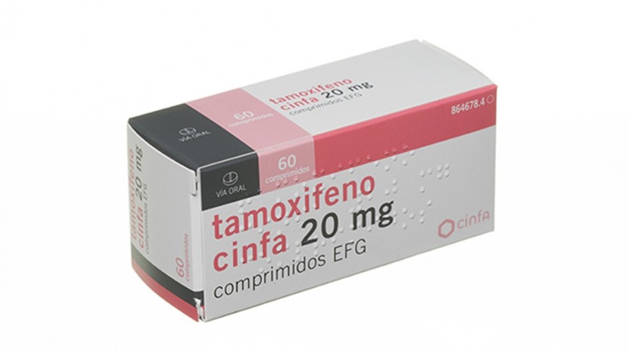 TAMOXIFENO CINFA 20 mg COMPRIMIDOS EFG , 60 comprimidos fotografía del envase.