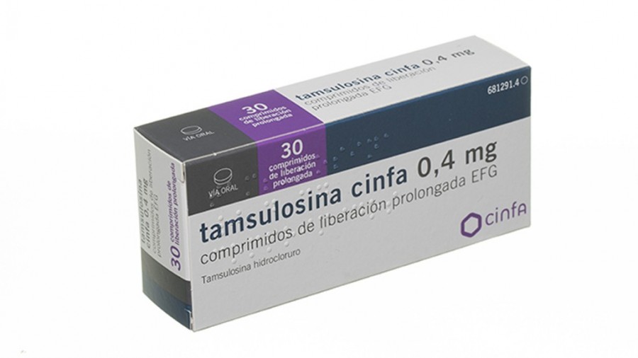TAMSULOSINA CINFA 0,4 mg, COMPRIMIDOS DE LIBERACION PROLONGADA EFG, 30 comprimidos fotografía del envase.