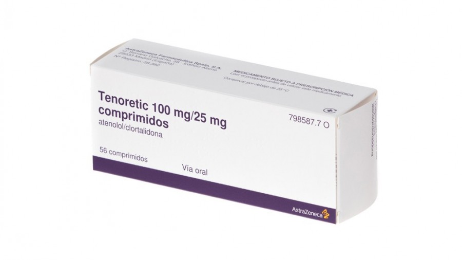 TENORETIC 100 mg/25 mg COMPRIMIDOS, 56 comprimidos fotografía del envase.
