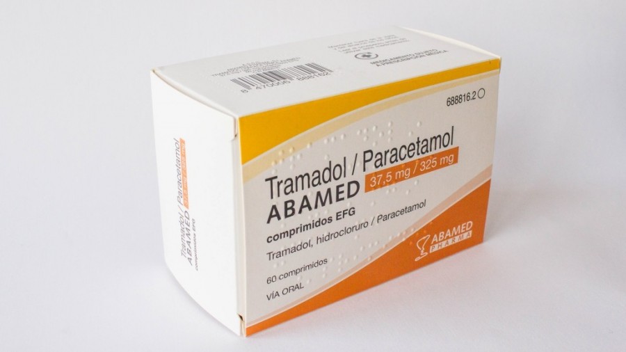 TRAMADOL/PARACETAMOL ABAMED 37,5 mg/ 325 mg COMPRIMIDOS EFG , 20 comprimidos fotografía del envase.