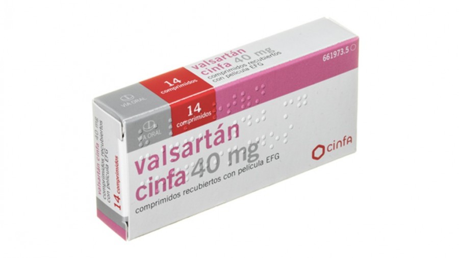 VALSARTAN CINFA 40 mg COMPRIMIDOS RECUBIERTOS CON PELICULA EFG, 14 comprimidos fotografía del envase.