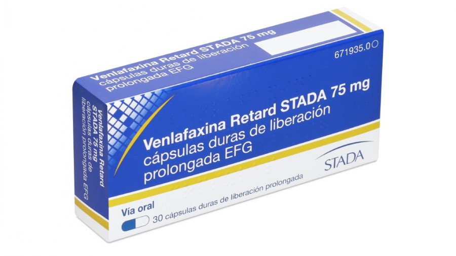 VENLAFAXINA RETARD STADA 75 mg CAPSULAS DURAS DE LIBERACION PROLONGADA EFG , 30 cápsulas fotografía del envase.