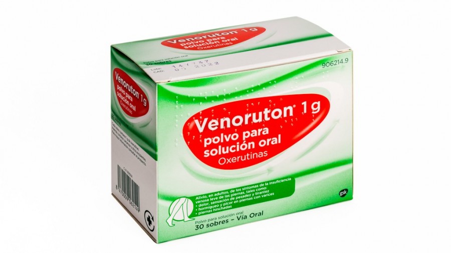 VENORUTON OXERUTINAS 1 G POLVO PARA SOLUCION ORAL, 30 sobres fotografía del envase.