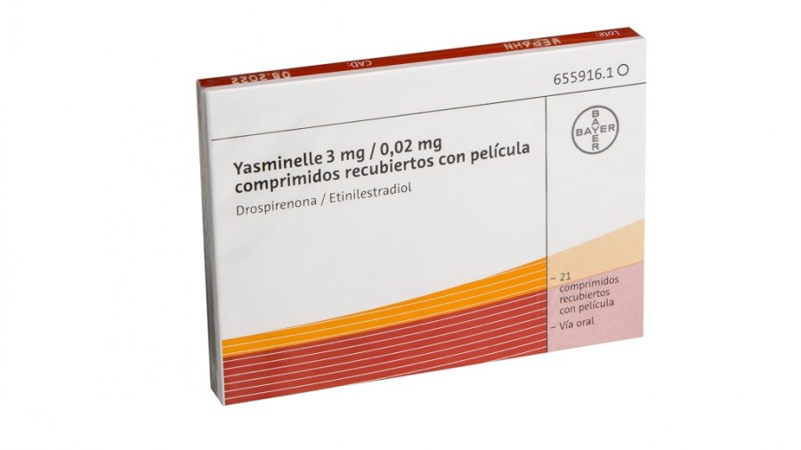 YASMINELLE 3 mg / 0,02 mg COMPRIMIDOS RECUBIERTOS CON PELICULA , 21 comprimidos fotografía del envase.