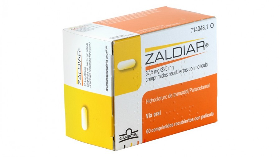 ZALDIAR 37,5 mg/325 mg COMPRIMIDOS RECUBIERTOS CON PELICULA, 100 comprimidos fotografía del envase.