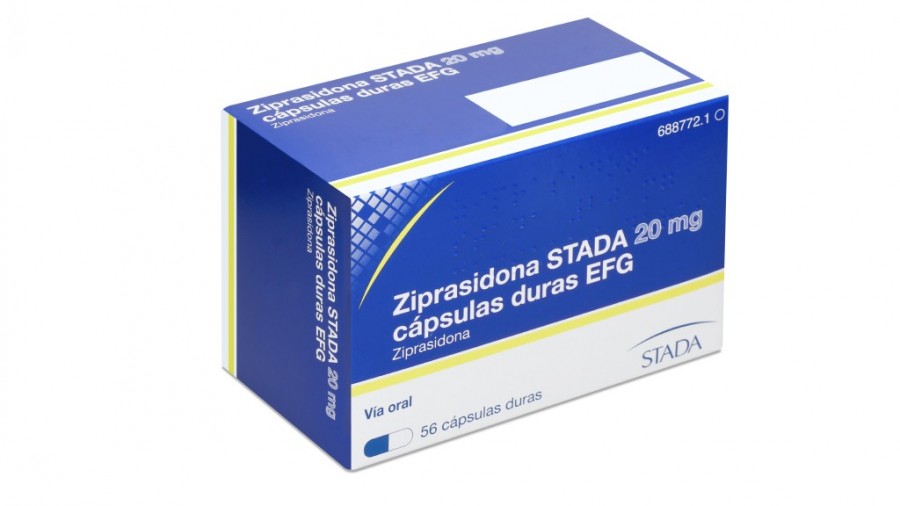 ZIPRASIDONA STADA 20 mg CAPSULAS DURAS EFG, 56 cápsulas fotografía del envase.