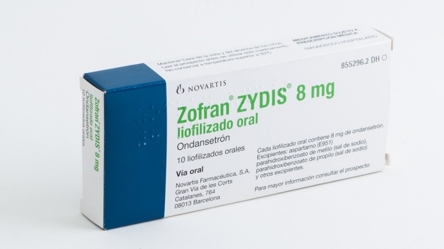 ZOFRAN  ZYDIS 8 mg LIOFILIZADO ORAL , 10 liofilizados fotografía del envase.