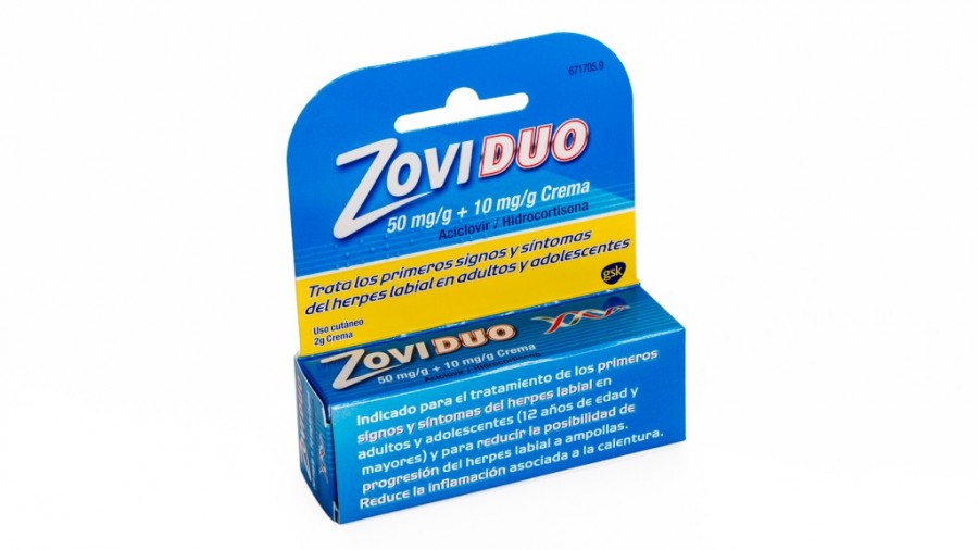 ZOVIDUO 50 mg/g + 10 mg/g CREMA , 1 tubo de 2 g fotografía del envase.
