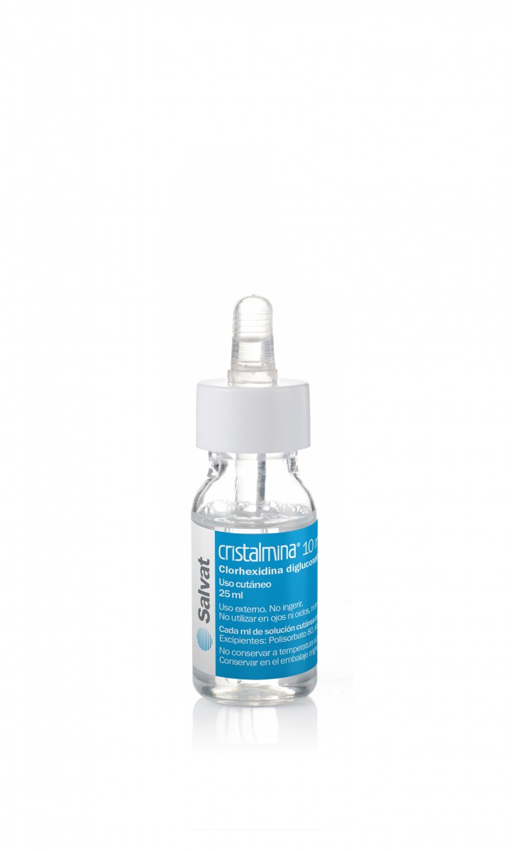 CRISTALMINA 10 mg/ml SOLUCION CUTANEA, 1 frasco de 25 ml fotografía de la forma farmacéutica.