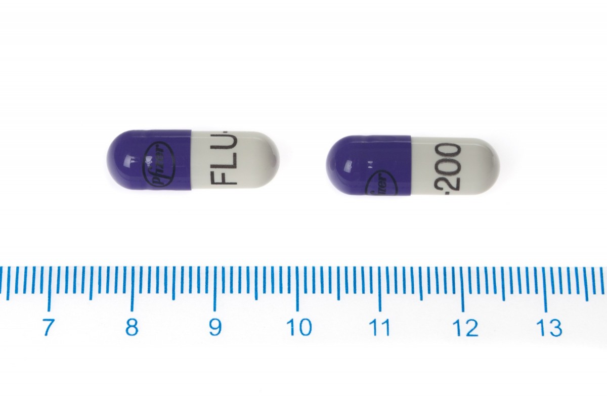 DIFLUCAN  200 mg CAPSULAS DURAS , 7 cápsulas fotografía de la forma farmacéutica.