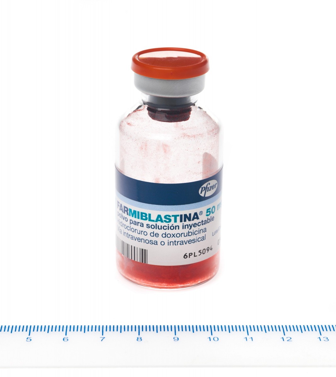 FARMIBLASTINA 50 mg POLVO PARA SOLUCION INYECTABLE, 25 viales fotografía de la forma farmacéutica.