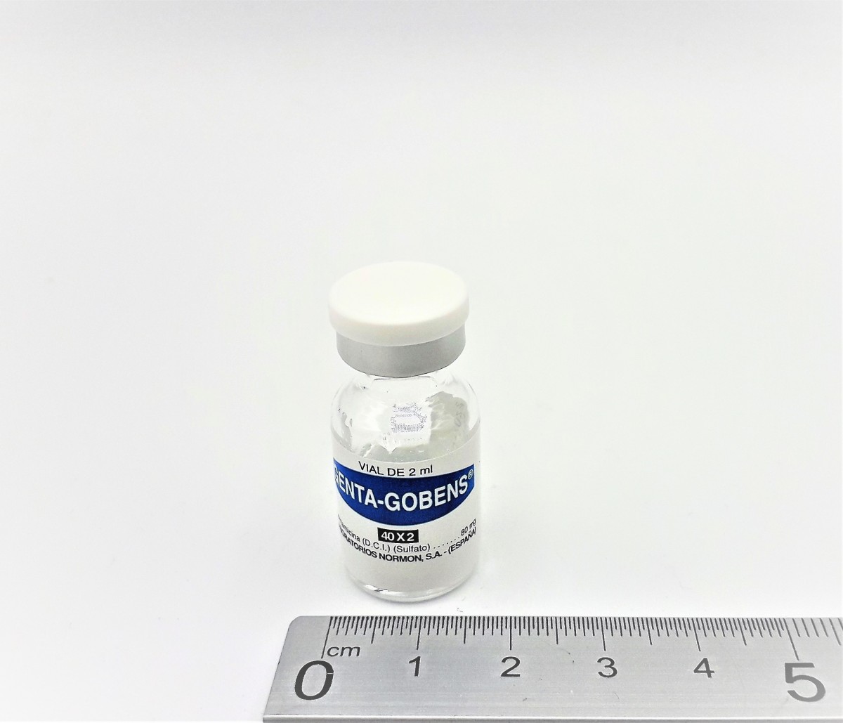 GENTA GOBENS 40 MG/ML SOLUCION INYECTABLE Y PARA PERFUSION, 1 vial de 2 ml fotografía de la forma farmacéutica.