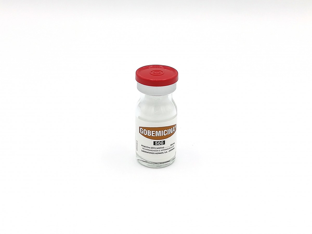 GOBEMICINA 500 mg INYECTABLE, 1 vial fotografía de la forma farmacéutica.