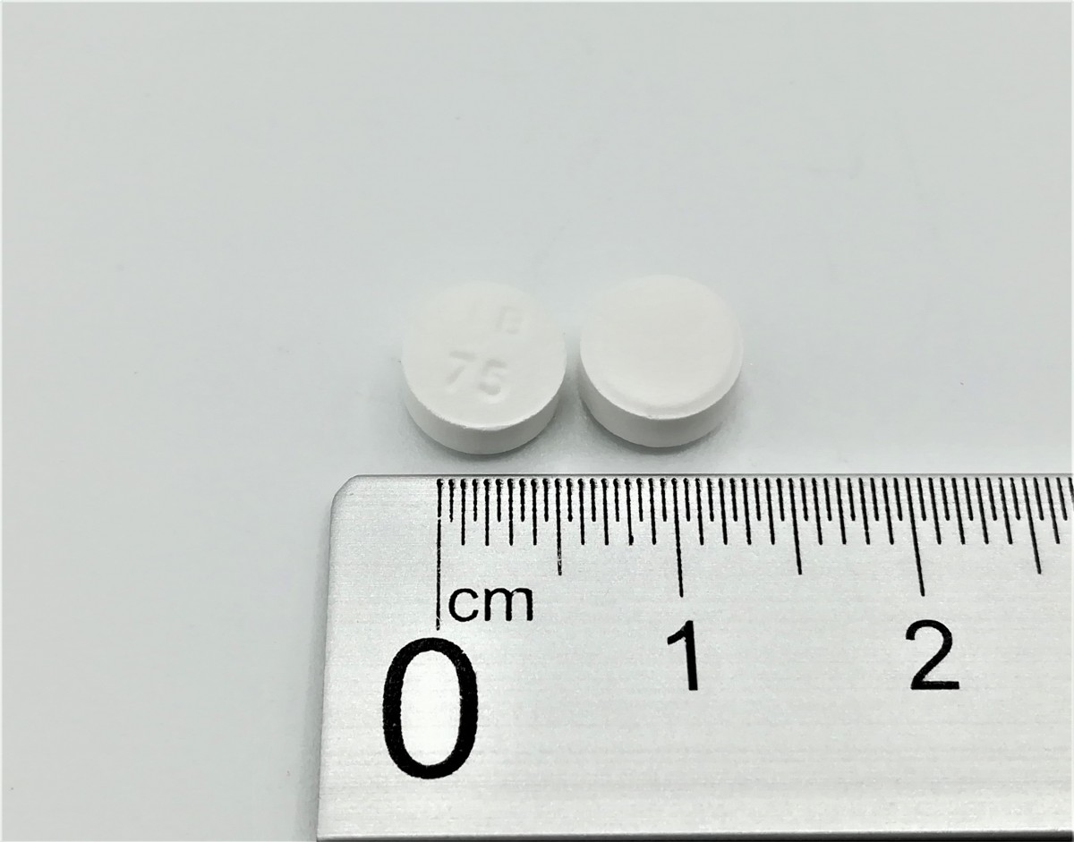 IRBESARTAN NORMON 75 mg COMPRIMIDOS EFG, 28 comprimidos fotografía de la forma farmacéutica.