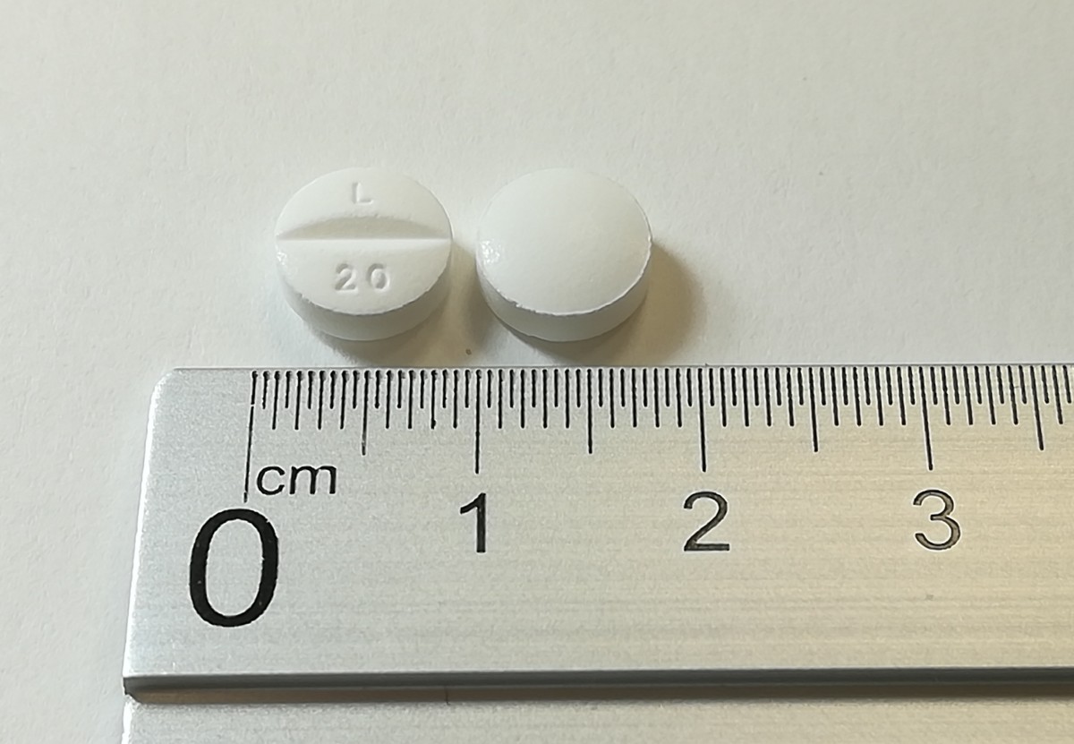 LISINOPRIL NORMON 20 mg COMPRIMIDOS EFG, 28 comprimidos fotografía de la forma farmacéutica.
