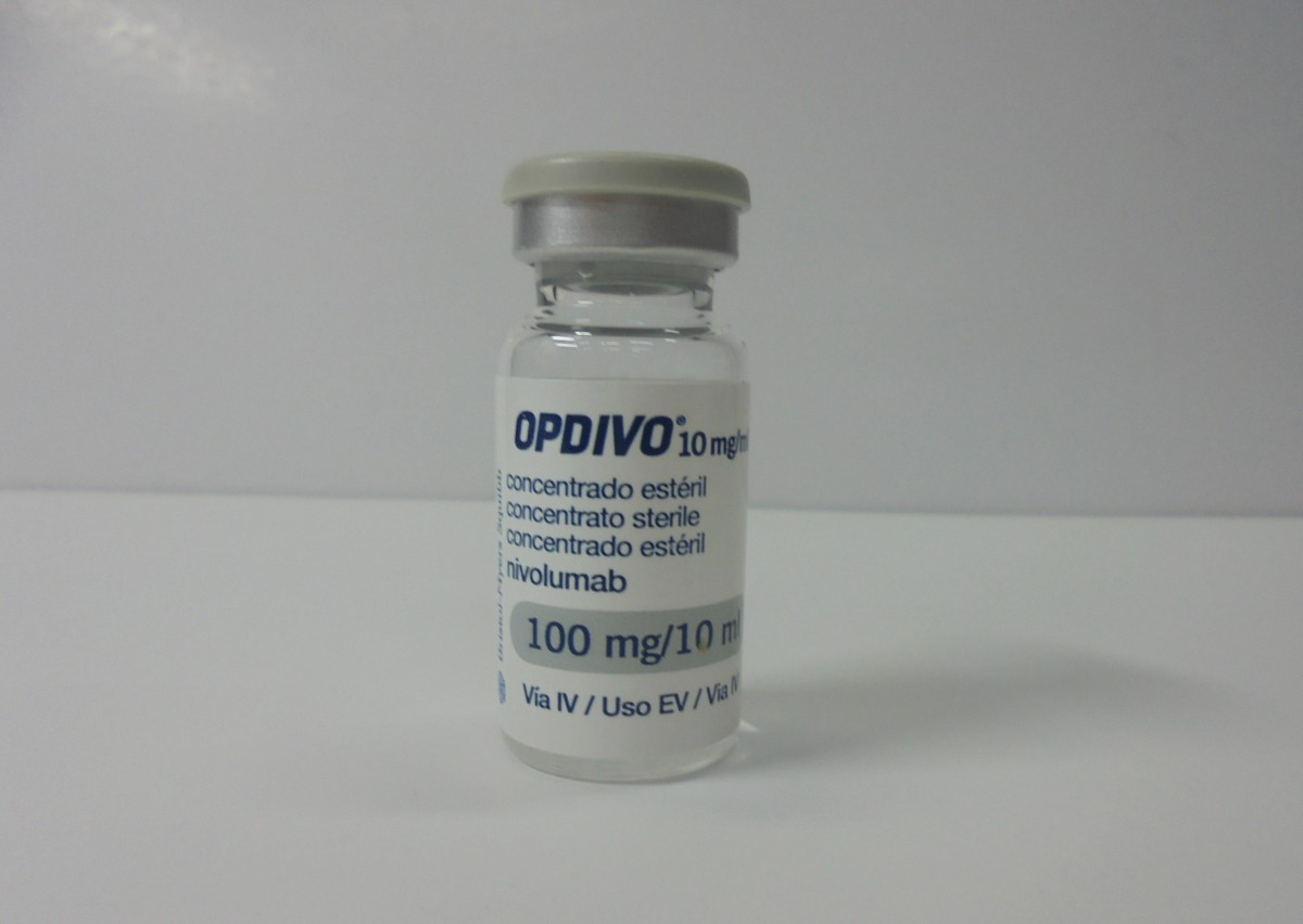 OPDIVO 10 MG/ML CONCENTRADO PARA SOLUCION PARA PERFUSION, 1 vial de 10 ml fotografía de la forma farmacéutica.