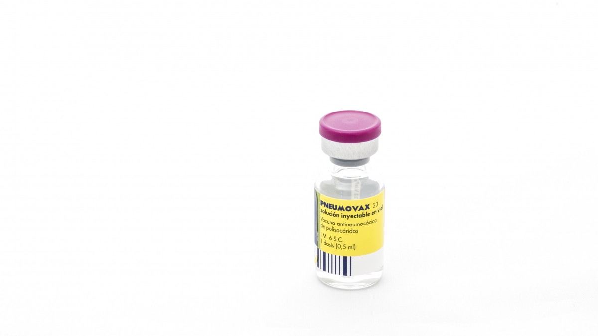 PNEUMOVAX 23 SOLUCIÓN INYECTABLE EN VIAL , 1 vial de 0,5 ml fotografía de la forma farmacéutica.