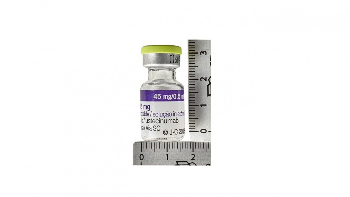 STELARA 45 mg SOLUCION INYECTABLE, 1 vial de 0,5 ml fotografía de la forma farmacéutica.