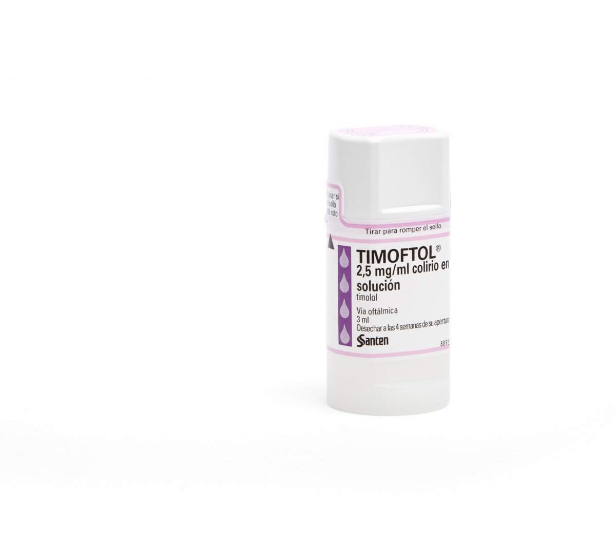 TIMOFTOL 2,5 mg/ml COLIRIO EN SOLUCION , 1 frasco de 3 ml fotografía de la forma farmacéutica.