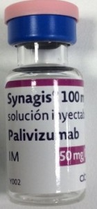 SYNAGIS 50 mg/0,5 ml SOLUCION INYECTABLE, 1 vial 0,5 ml fotografía de la forma farmacéutica.